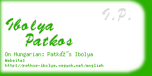 ibolya patkos business card